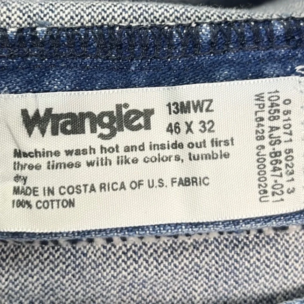 Wrangler 13MWZ Cowboy Cut Original Fit Blue Jeans Mens 43x31.5* Straight Leg EUC